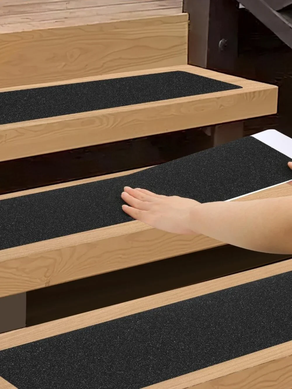 SMILOOL Outdoor Stair Treads Non-Slip Step Strips for Wooden Steps 5 Pack 6 x 24